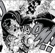 Luffy and Jimbei attacked by Admiral Akainu (Image via Eiichiro Oda/Shueisha)